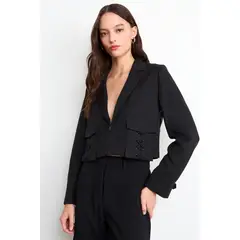 IO - Blazer Liso Mujer Negro