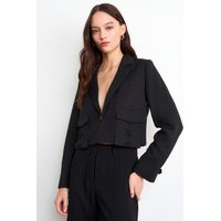 Blazer Liso Mujer Negro