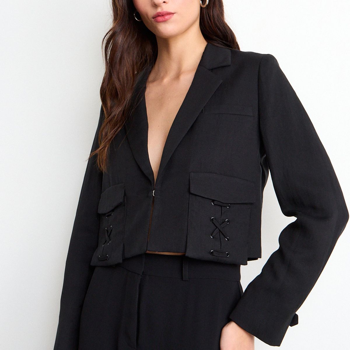 IO - Blazer Liso Mujer Negro Io