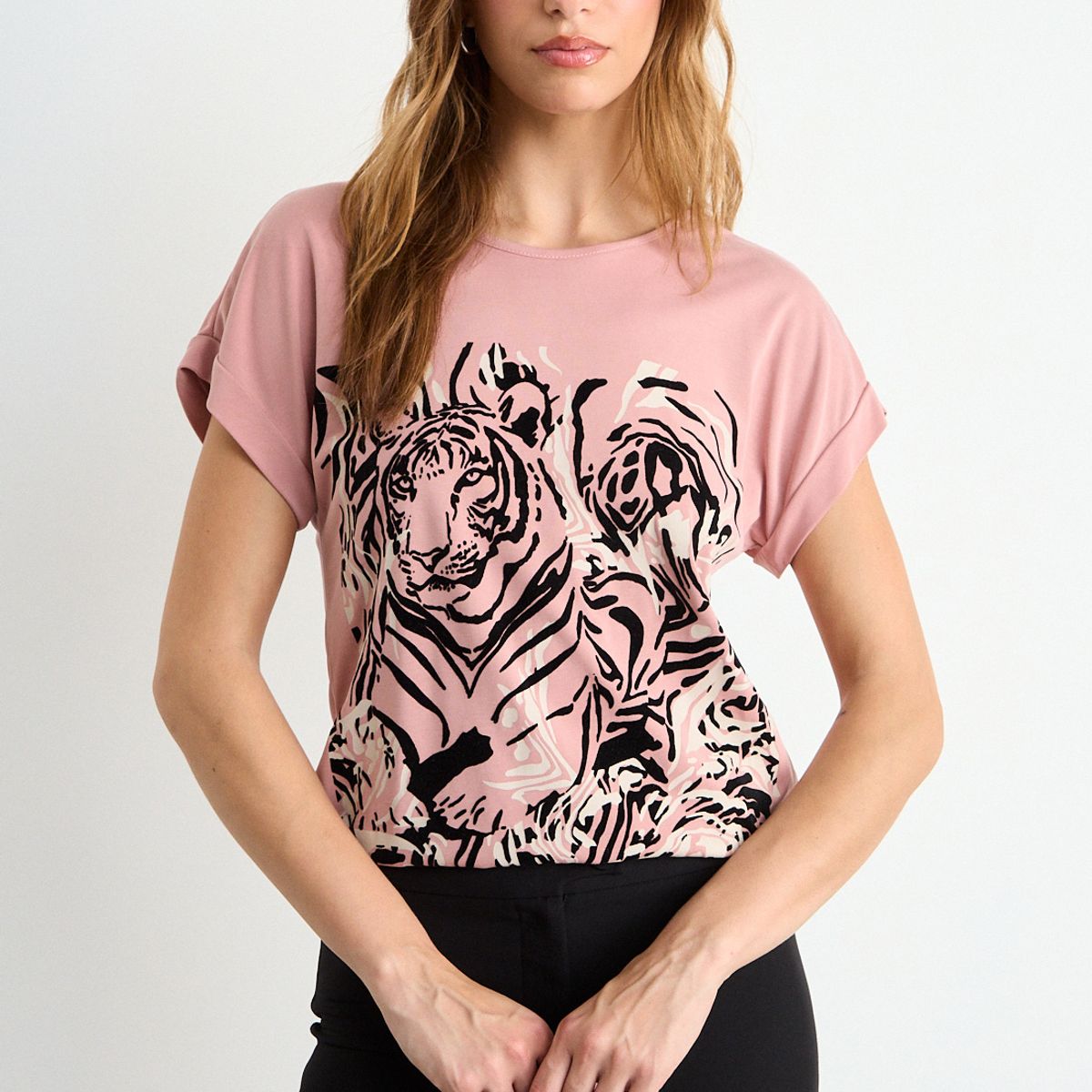 IO - Polera Estampada Mujer Rosa Io