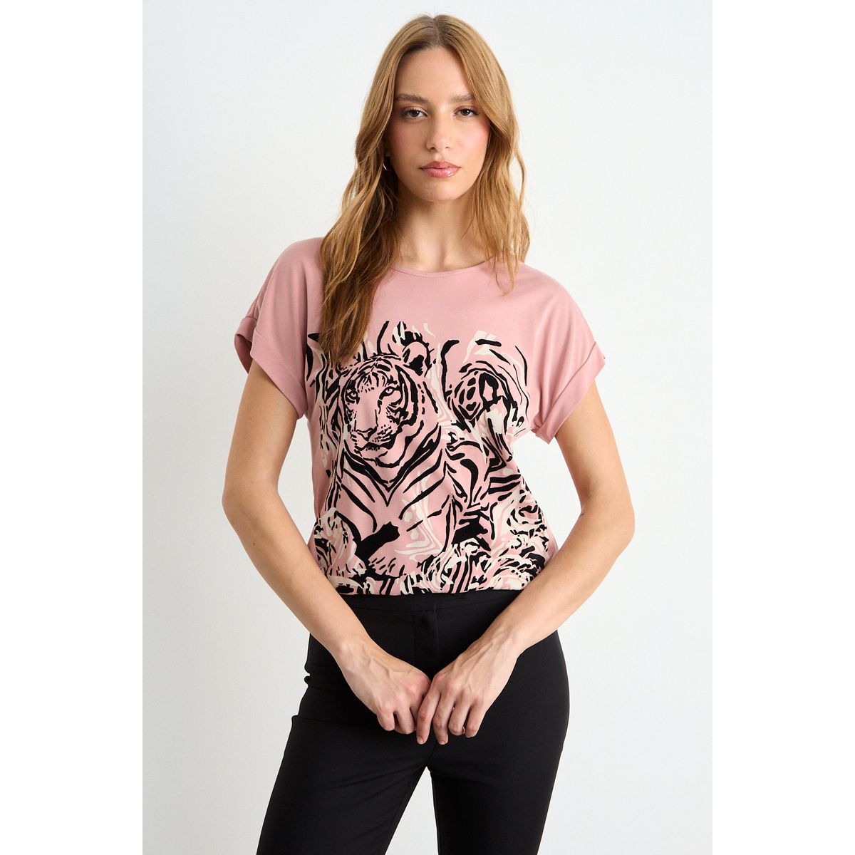 IO - Polera Estampada Mujer Rosa Io