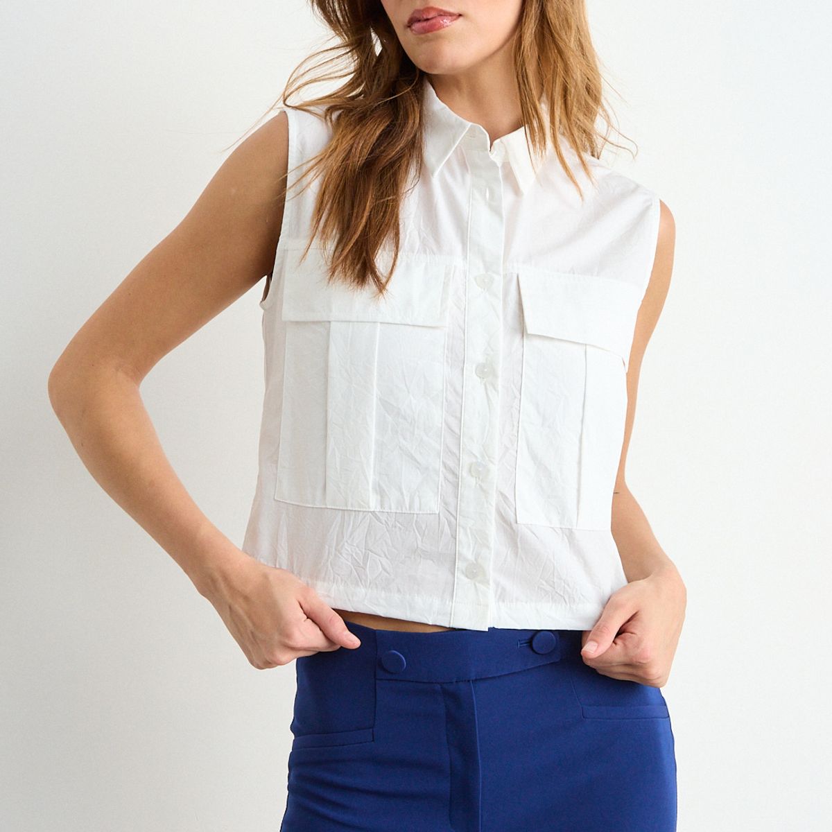 IO - Blusa Lisa Mujer Crudo Io