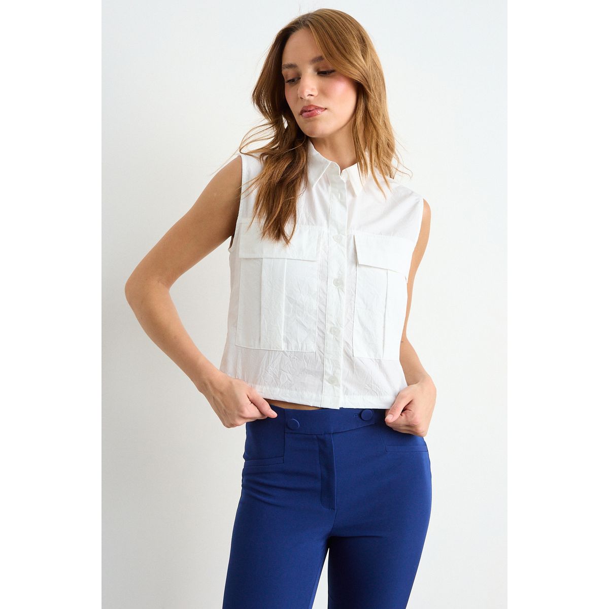 IO - Blusa Lisa Mujer Crudo Io