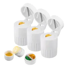 GENERICO - Pack X3 Pastillero 3en1 Organizador Triturador Cortador