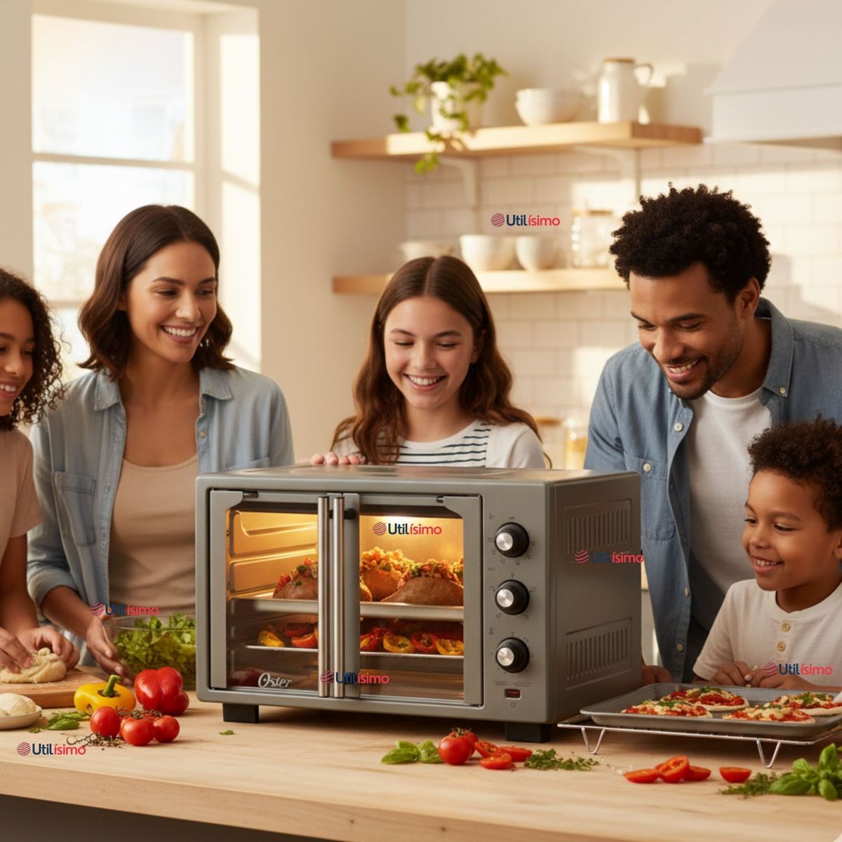 OSTER - Horno con freidora de aire Oster® de 35 litros, puertas francesas, TSSTTV35FDMAFNS