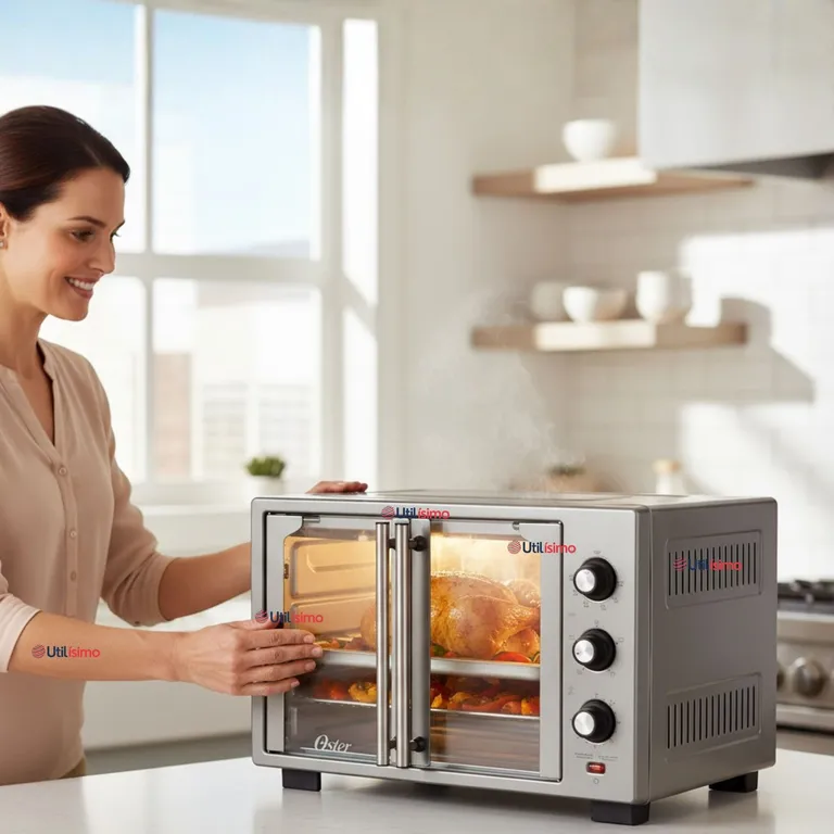 Horno con freidora de aire Oster® de 35 litros, puertas francesas, TSSTTV35FDMAFNS