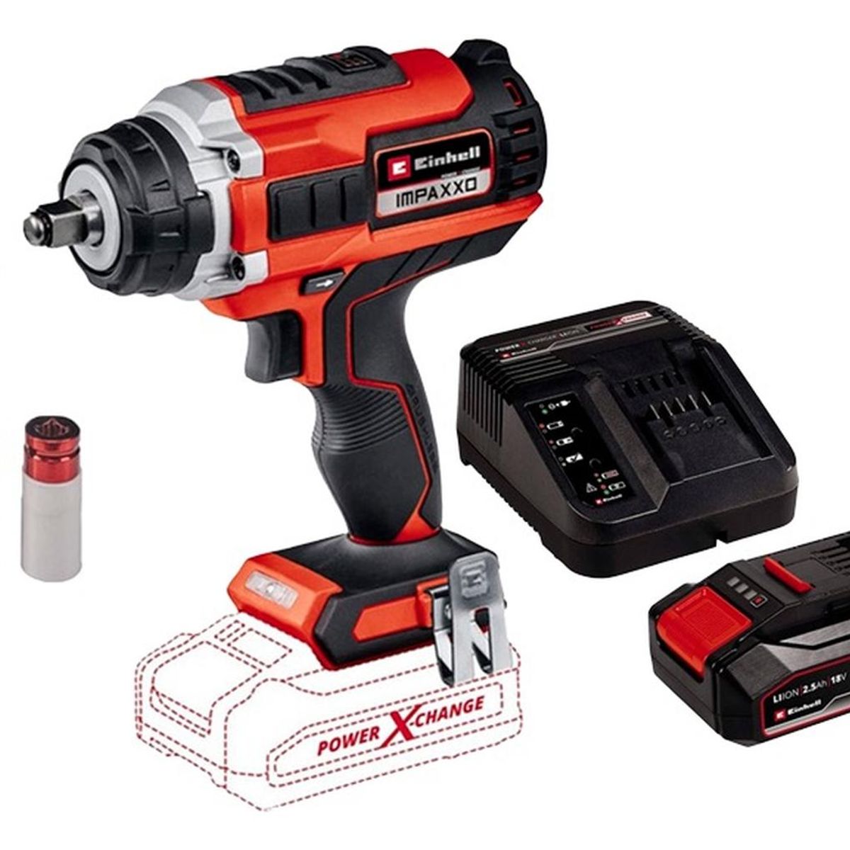 EINHELL - Kit Llave Impacto Einhell Impaxxo 18400 + Carg Y Bat 25 Ah