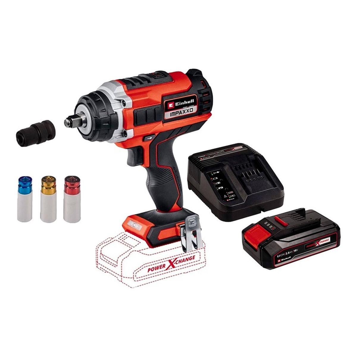 EINHELL - Kit Llave Impacto Einhell Impaxxo 18400 + Carg Y Bat 25 Ah