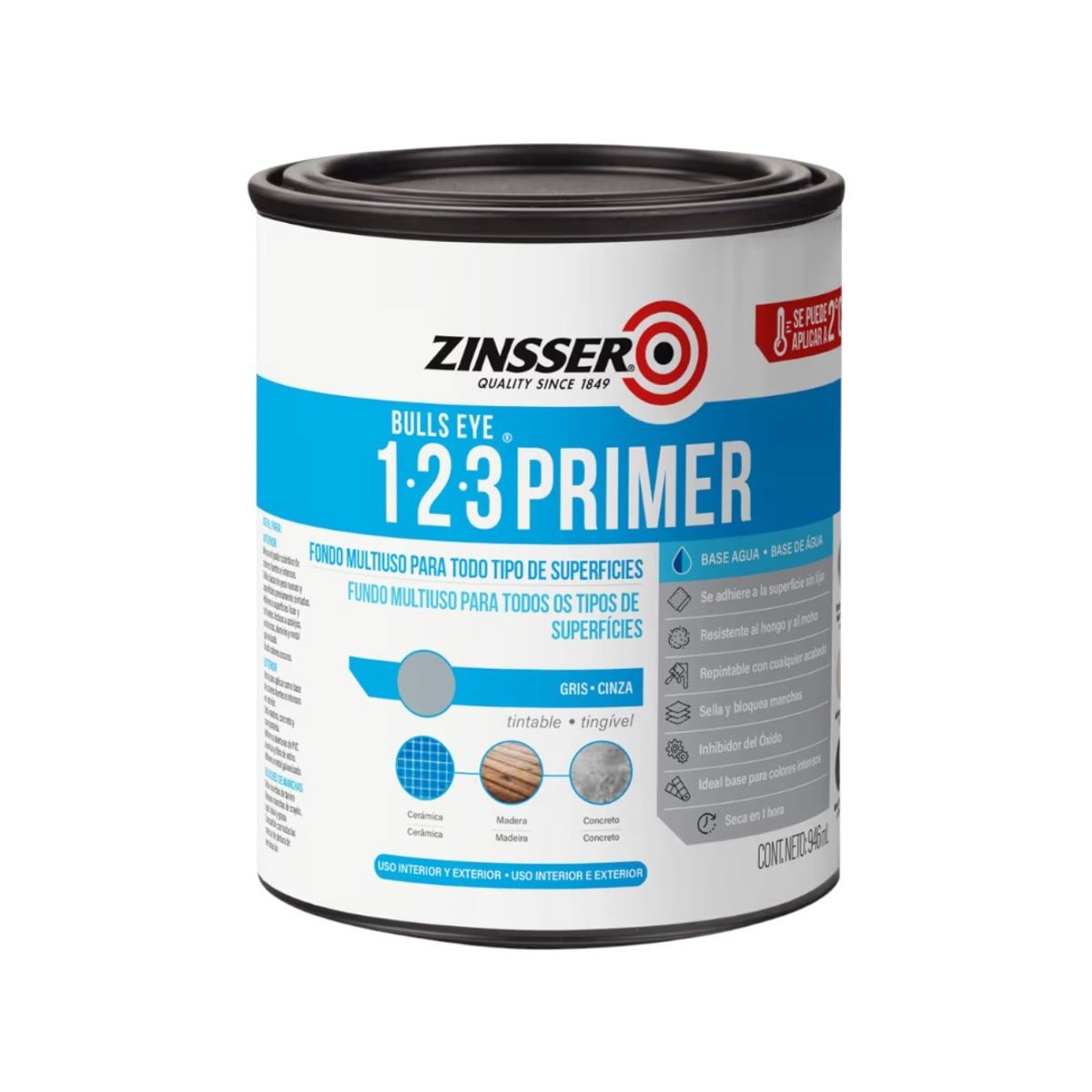 RUST OLEUM - Primer Multiuso 1 2 3 Base Agua Blanco 946ml