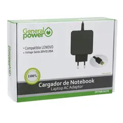 GENERAL POWER - CARGADOR DE ULTRABOOK 20V/2.25A LENOVO USB ELECTROTOM COLOR NEGRO Open box