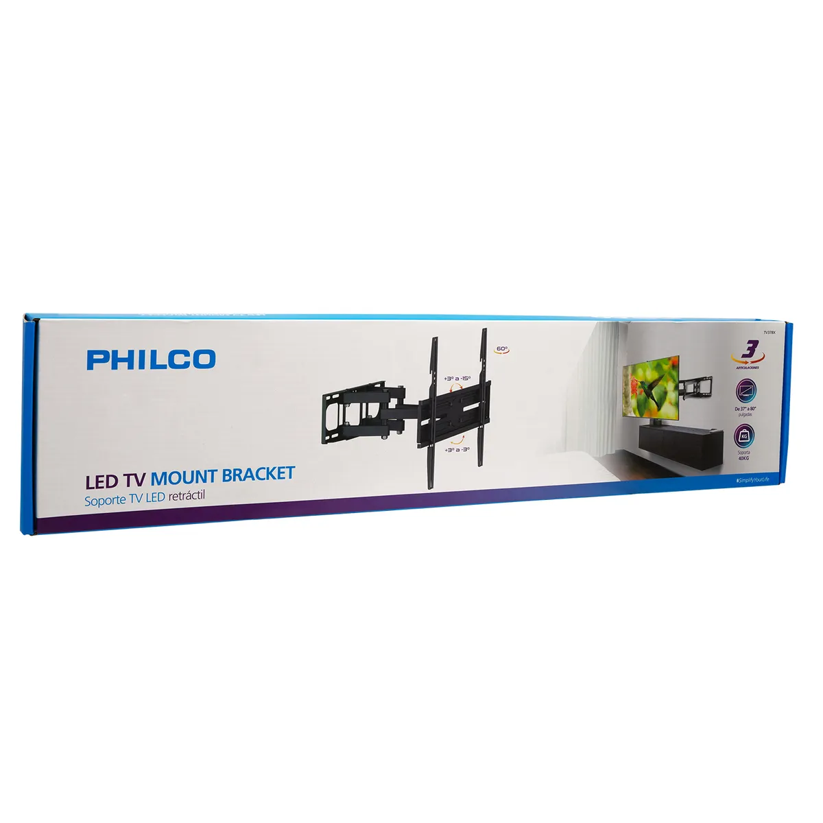 GENERICO - SOPORTE TV PARA 37 A 80 PULG CON 5 ARTICULACIONES MAX 40 KG