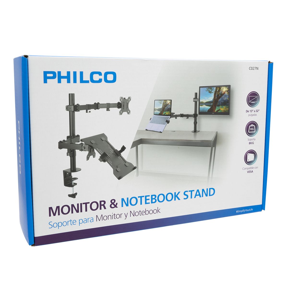 PHILCO - SOPORTE MONITOR Y NOTEBOOK PARA MESA 13 A 32 Open box