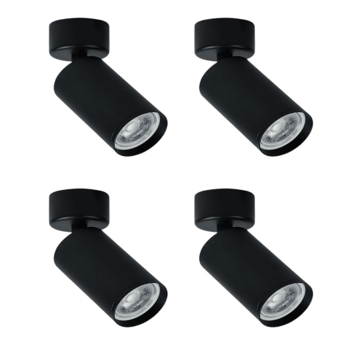 WANT - 4 Focos Porta Gu10 Sobrepuesto Dirigible Altair Luz Cálida