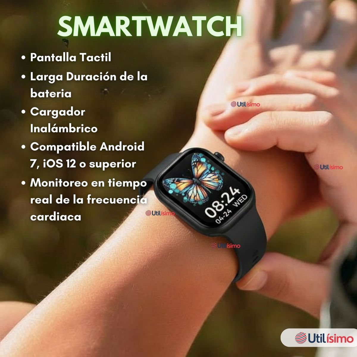 UTILISIMO - Smartwatch Vidvie SW1620 Reloj Inteligente Impermeable Color Negro