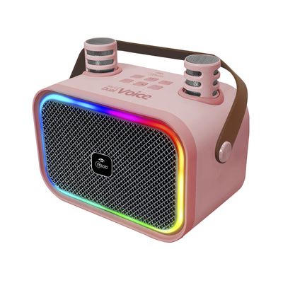 Imagen 2 del producto Mini Parlante Karaoke Infantil Luces Con 2 Microfonos Inalambricos 9589 Rosado Rosado