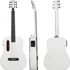 EPIC - Guitarra Electroacusta 39 pulgadas Blanca Con Funda Acolchada