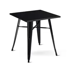 NOVAHUS - Mesa Metal Tolix Negra 70x70 cm