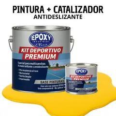 EPOXY - PINTURA PISOS CANCHAS - KIT PREMUM P2 2K- KIT GALON AMARILLO SEÑALIZACIÓN