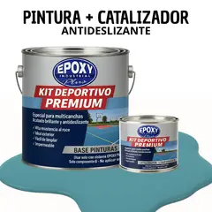 EPOXY - PINTURA PISOS CANCHAS - KIT PREMUM P2 2K- KIT GALON AZUL PETRÓLEO