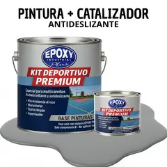 EPOXY - PINTURA PISOS CANCHAS - KIT PREMUM P2 2K- KIT GALON GRIS DEMARCACIÓN