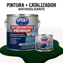 EPOXY - PINTURA PISOS CANCHAS - KIT PREMUM P2 2K- KIT GALON VERDE OSCURO