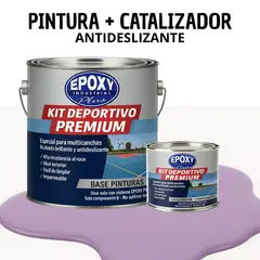 EPOXY - PINTURA PISOS CANCHAS - KIT PREMUM P2 2K- KIT GALON VIOLETA SUAVE