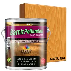 KENT - BARNIZ POLIURETANO BASE AGUA - ALTA RESISTENCIA - GALON NATURAL