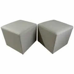 MUEBLES NEW - PUFF GRIS LINO