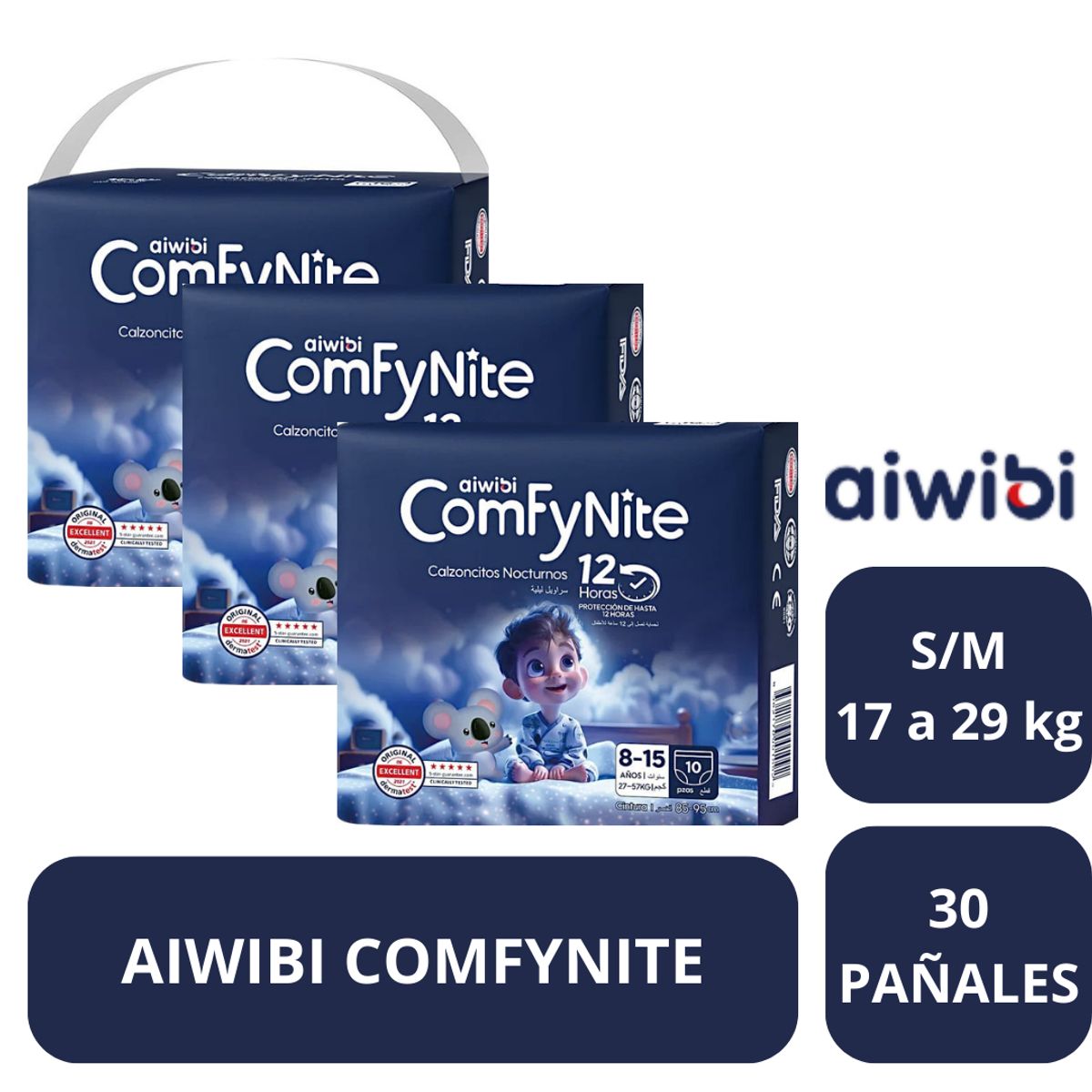 GENERICO - Calzoncitos Nocturnos Comfynite 10 Und (3 Paquetes) S/M