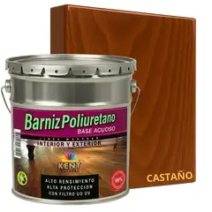KENT - BARNIZ POLIURETANO BASE AGUA - ALTA RESISTENCIA - TINETA 4G CASTAÑO