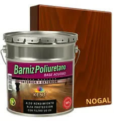 KENT - BARNIZ POLIURETANO BASE AGUA - ALTA RESISTENCIA - TINETA 4G NOGAL