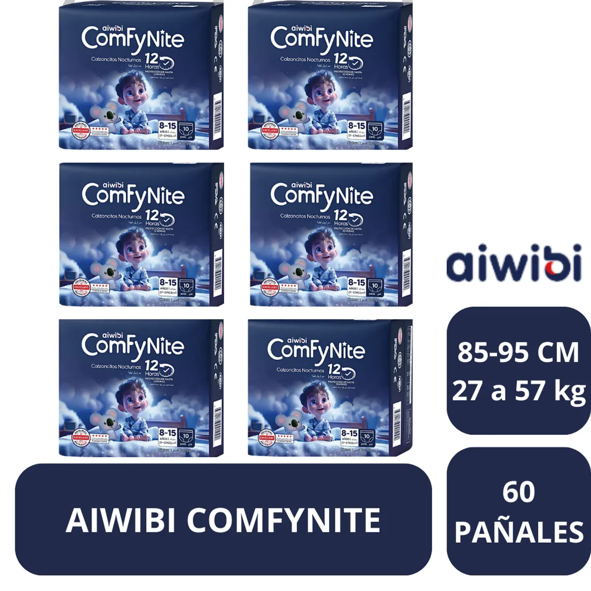 GENERICO - Calzoncitos Nocturnos Comfynite 10 Und (6 Paquetes) L/XL