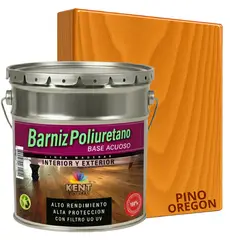 KENT - BARNIZ POLIURETANO BASE AGUA - ALTA RESISTENCIA - TINETA 4G PINO OREGÓN
