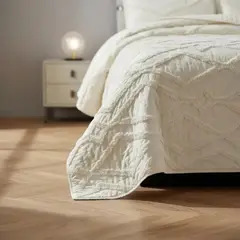 GENERICO - CUBRECAMA TUFTING KING DE VERANO ELEGANTE SERIE 2 DISEÑO GEOMETRICO ROMBO