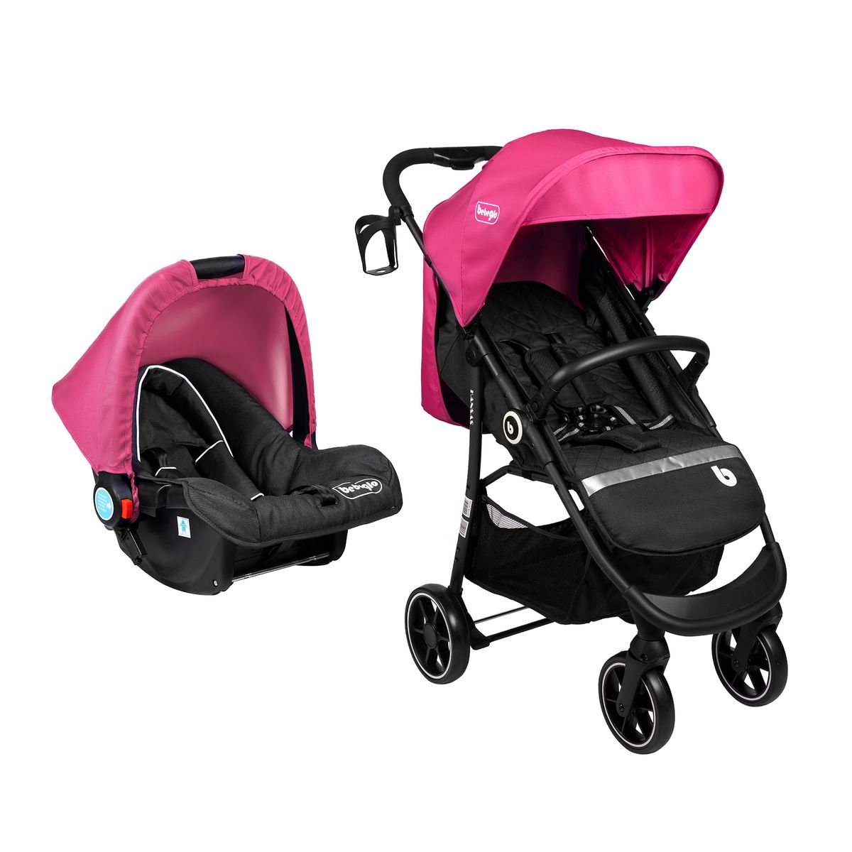BEBEGLO - Coche Travel System Kansas RS-13551 Fucsia