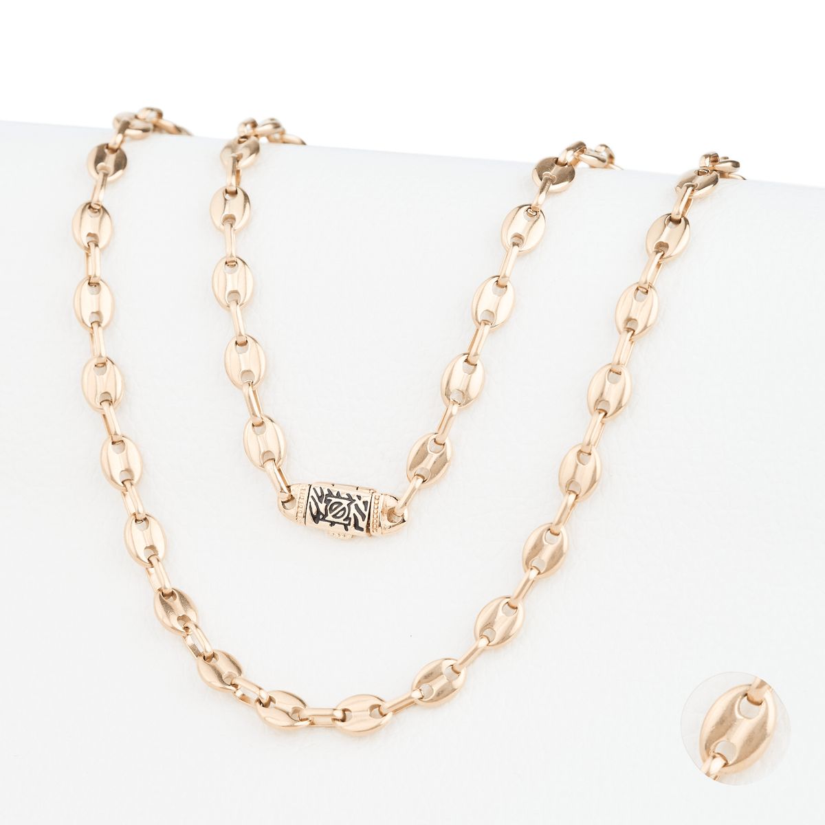 GENERICO - Cadena Oro Laminado 18k tejido Ancla 6mm45cm broche cebra exclusivo