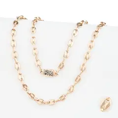 GENERICO - Cadena Oro Laminado 18k tejido Ancla 6mm45cm broche cebra exclusivo