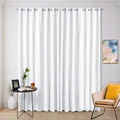 GENERICO - CORTINA BLACKOUT 100% ENGOMADA COLOR BLANCO DE ALTA CALIDAD 2 PAÑOS 140CM X 230CM C/U TF