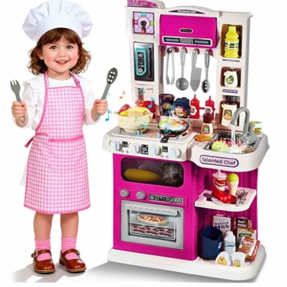 GENERICO - Set Cocina Infantil de Juguete 92 Piezas - Color Fucsia