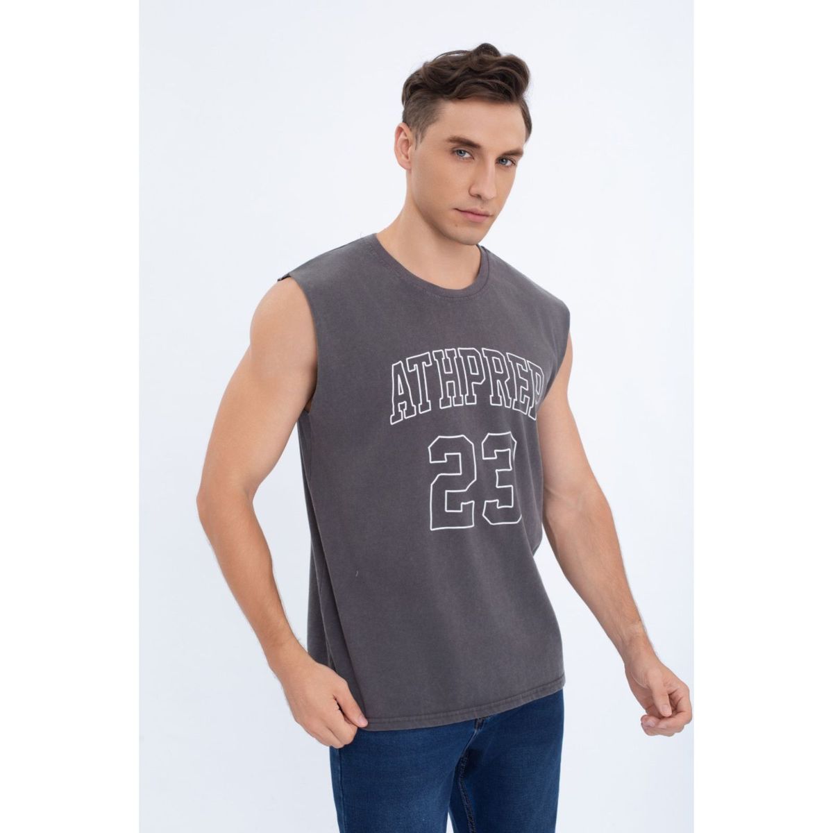 LIKE SHOP - Polera Musculosa Hombre Algodón Sin Mangas Colores Letras 7601