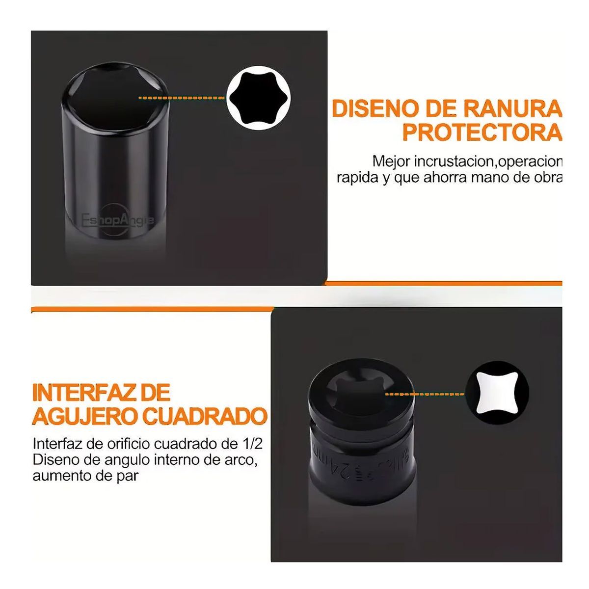 ESHOPANGIE - Juego Dados Largos De Impacto 8 - 32mm 20 Piezas