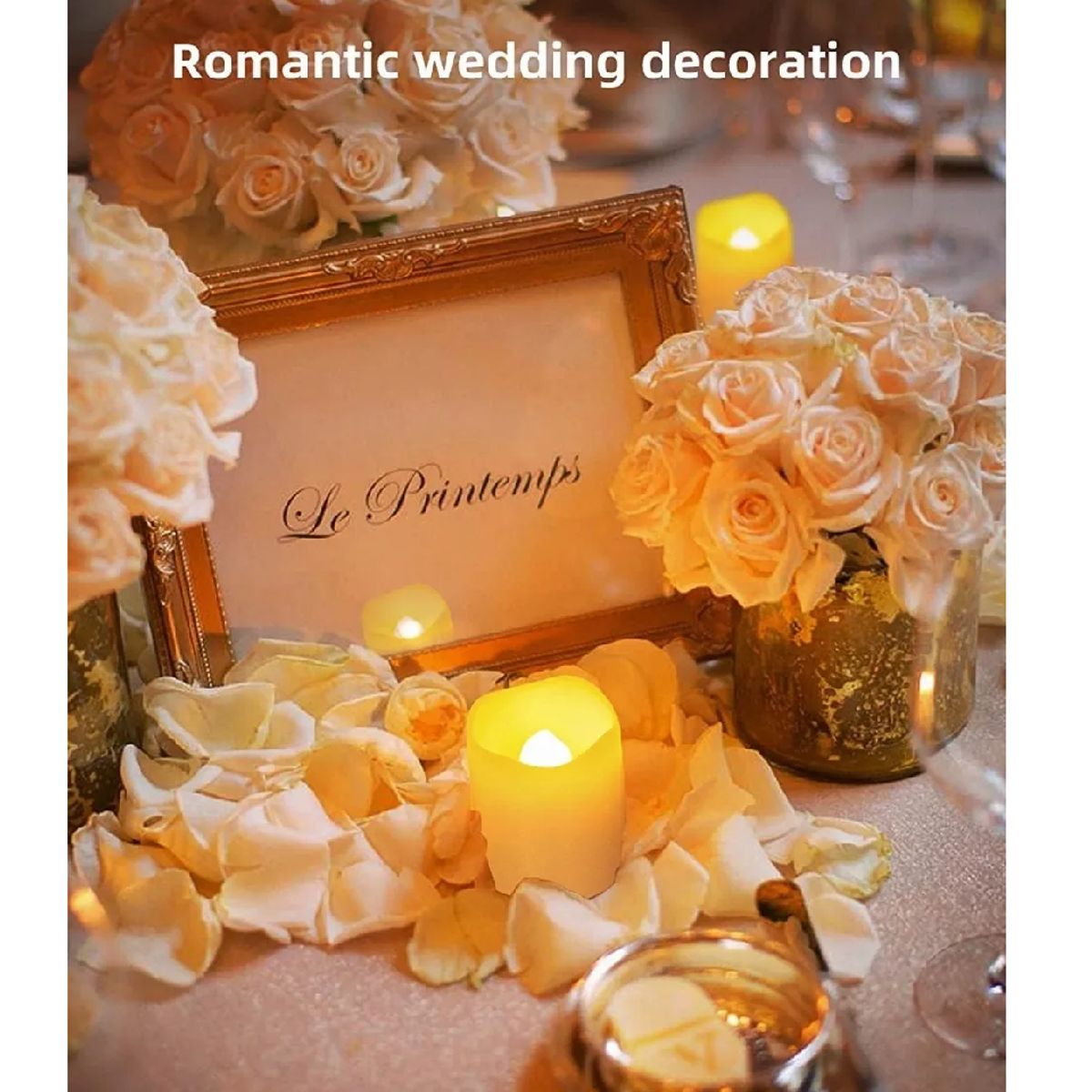 GENERICO - Pack 24 Velas Led Con Efecto Llama Porta Frascos Decorativas