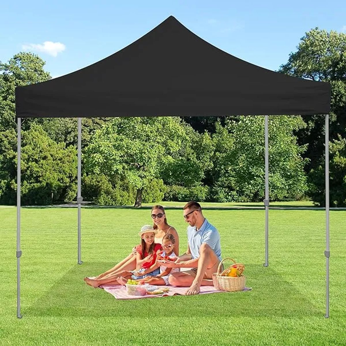 GENERICO - Lona Carpa Repuesto Toldo Plegable 3x3 Mt Filtro Uv Plateado Color Negro