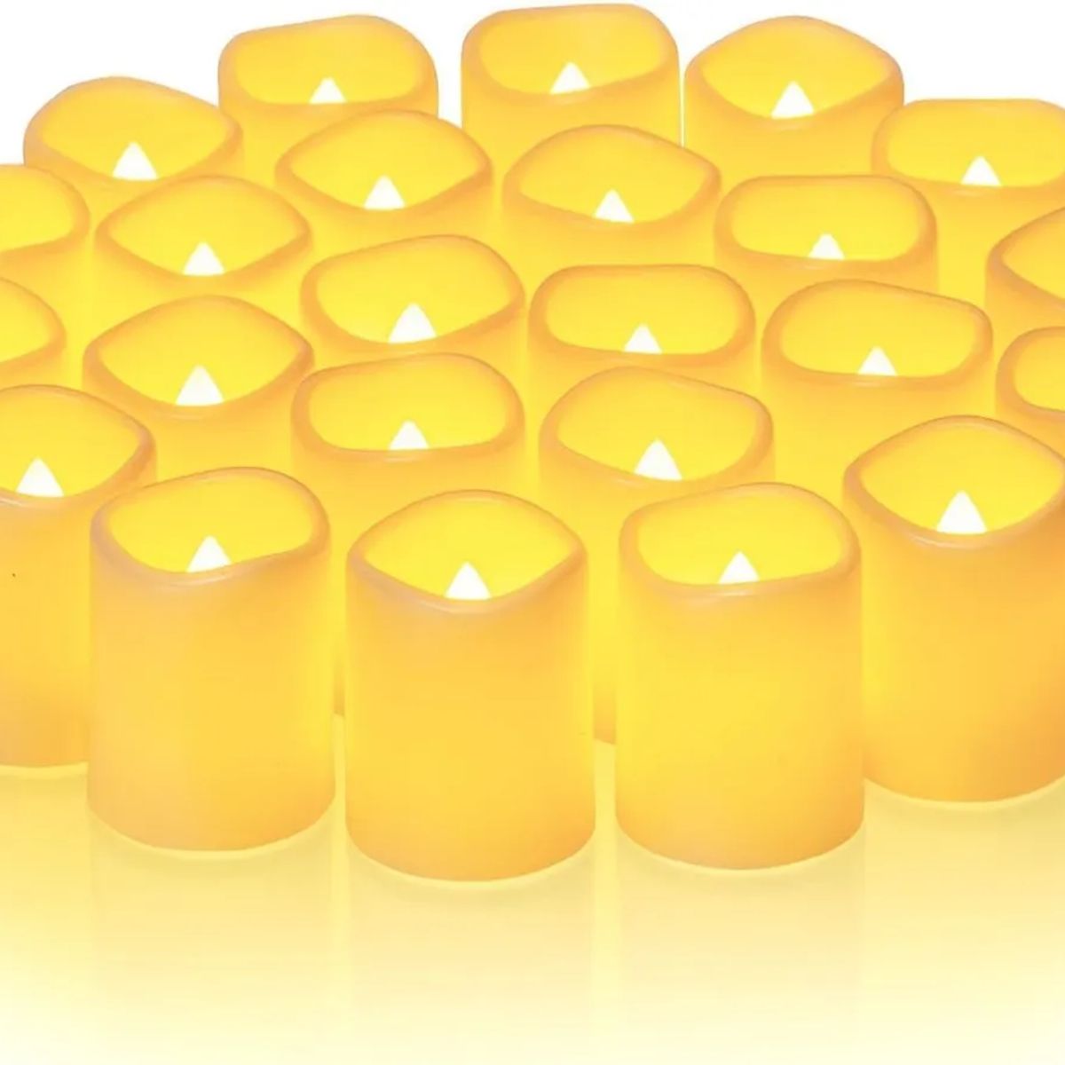 GENERICO - Pack24 Velas Té Led Pilas Efecto Llamas Boda Festiva Decorar