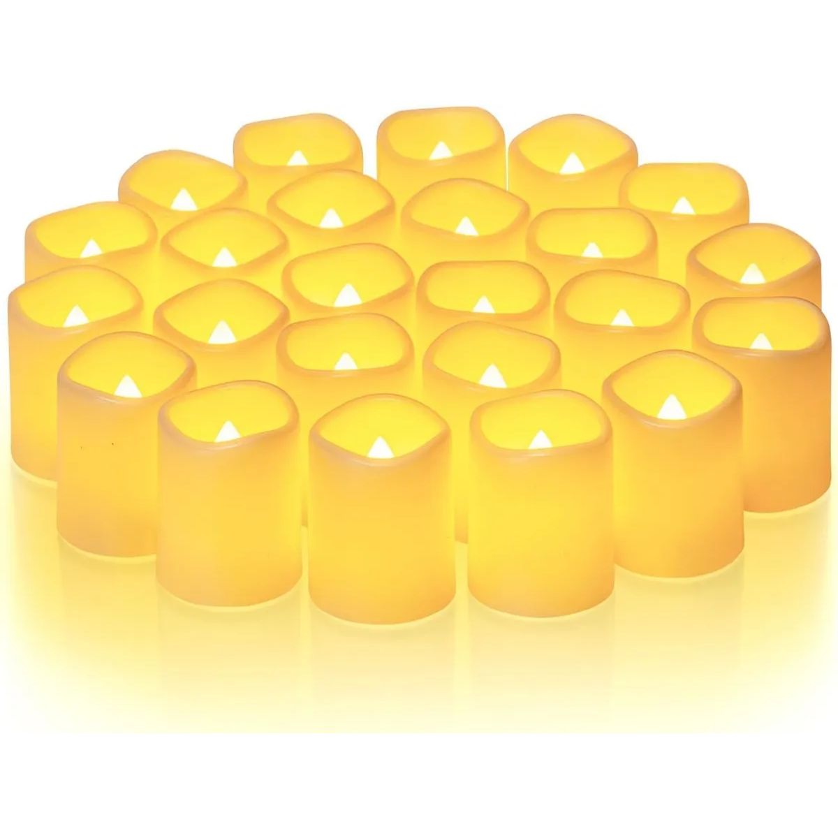 GENERICO - Pack24 Velas Té Led Pilas Efecto Llamas Boda Festiva Decorar