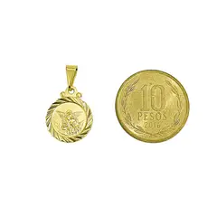 ANDREA COGGIOLA JOYAS - Colgante Medalla San Miguel Arcángel Borde 13mm Enchapado Oro 18K