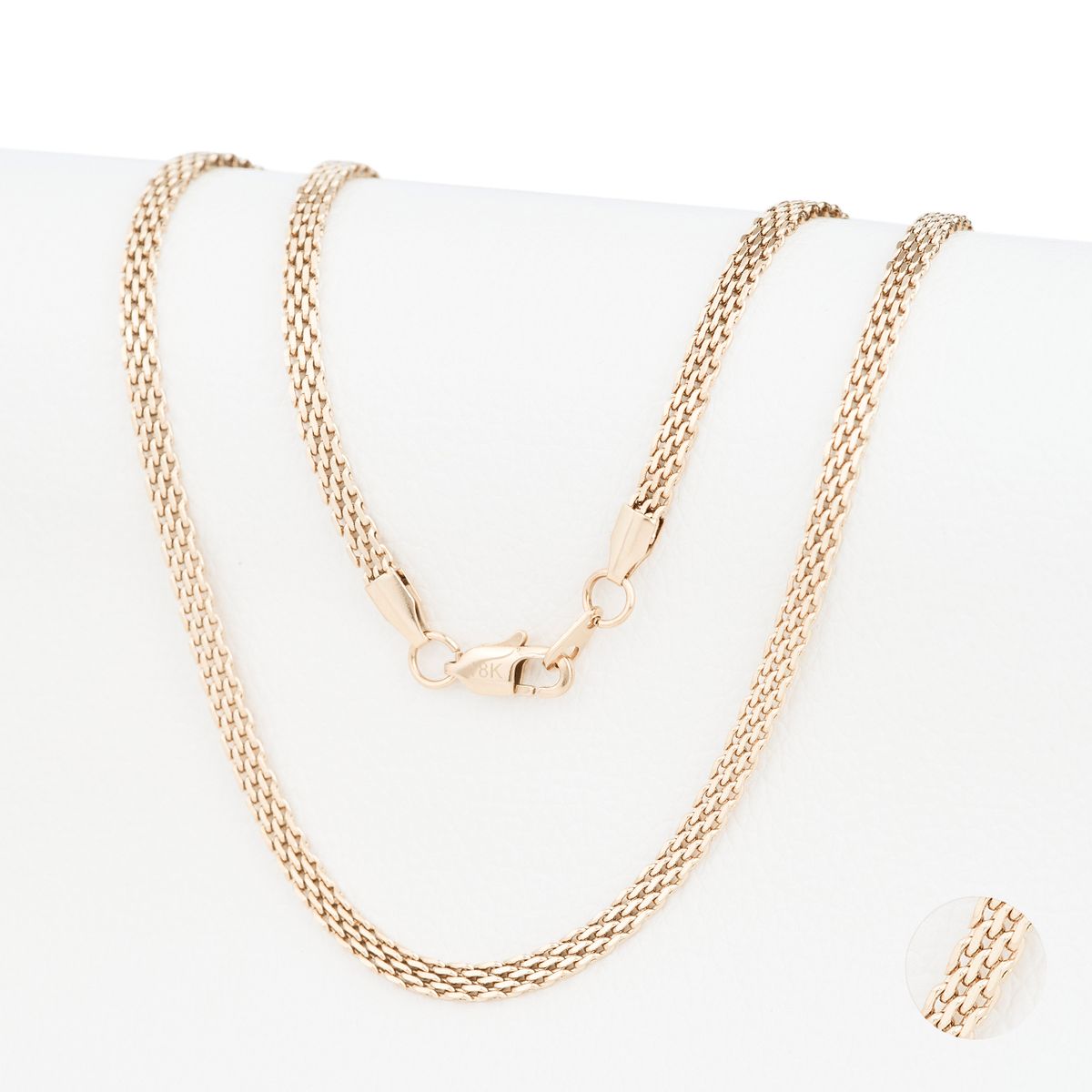 GENERICO - Cadena Oro Laminado 18k Tejido Chinesca 4mm65cm broche langosta