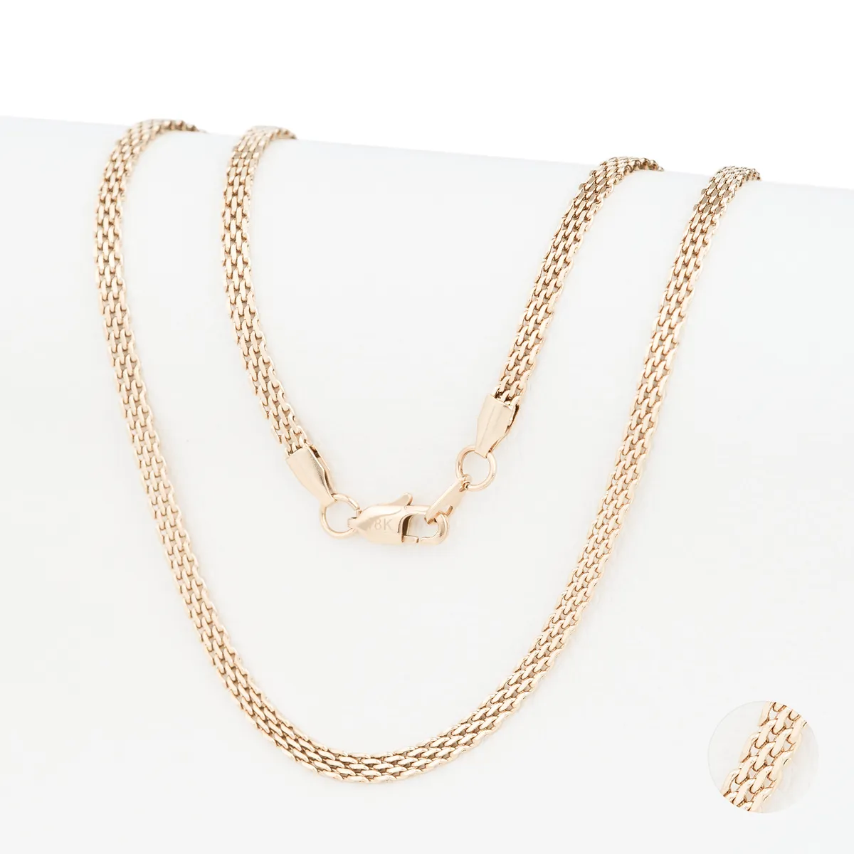 GENERICO - Cadena Oro Laminado 18k Tejido Chinesca 4mm65cm broche langosta