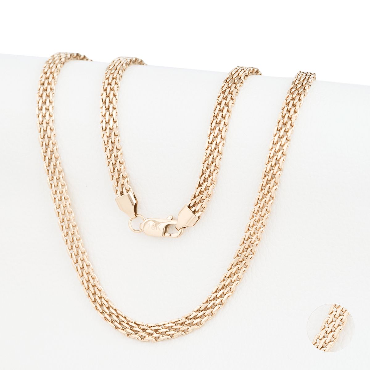 GENERICO - Cadena Oro Laminado 18k Tejido Chinesca 6mm45cm broche langosta