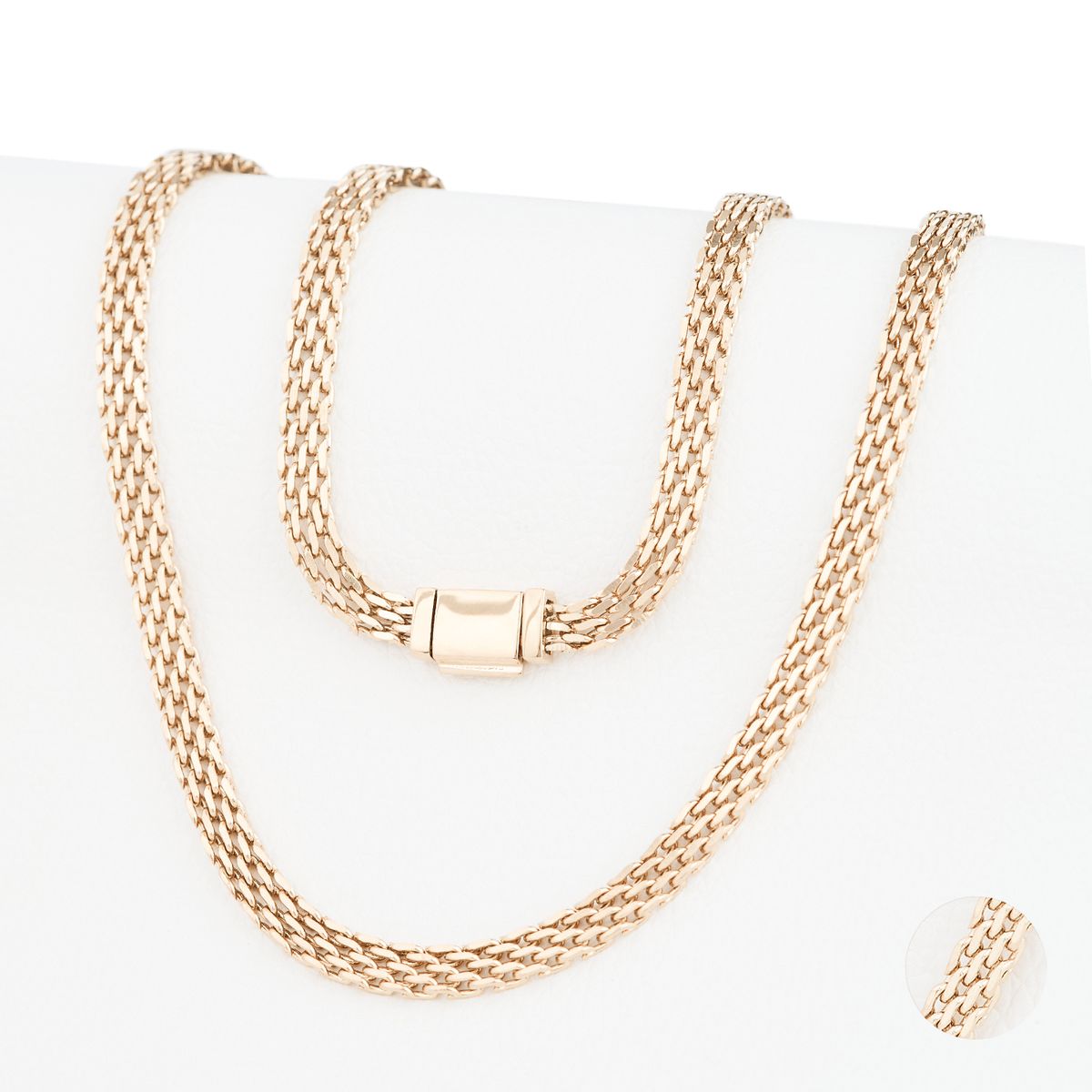 GENERICO - Cadena Oro Laminado 18k Tejido Chinesca 6mm45cm broche plano liso